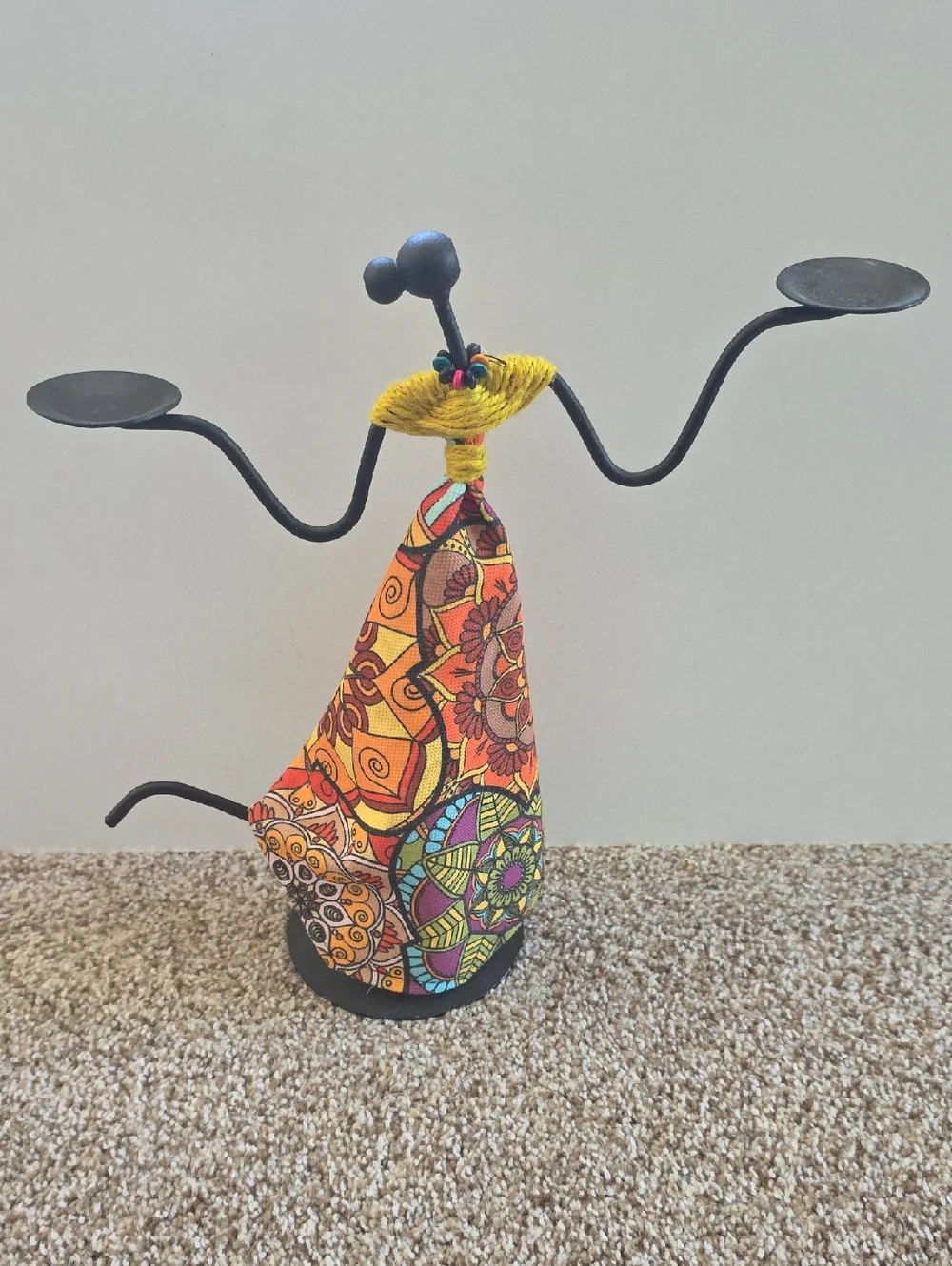 Metal Candle Holders - African Girl Stylish Tea Light Holders -  Set Of   2